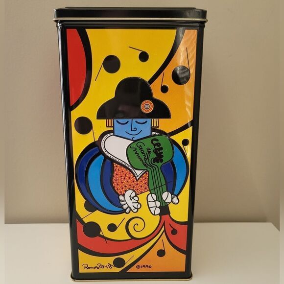 Vintage Tin 1990 Grand Marnier Container Art Artist Romero Britto #1026 - Picture 15 of 16